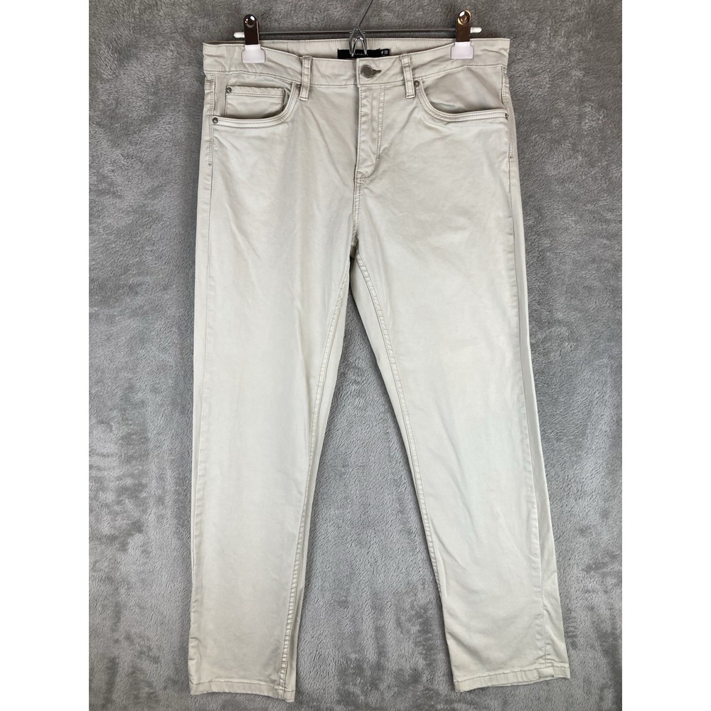 Tahari Pants Women's W32 Khaki Chino Tapered‎ Leg Mid Rise Lightweight Casual